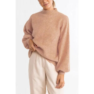 Rhythm Golden Age Knit Jumper Washed Peach Wool Blend Size XS Women’s
